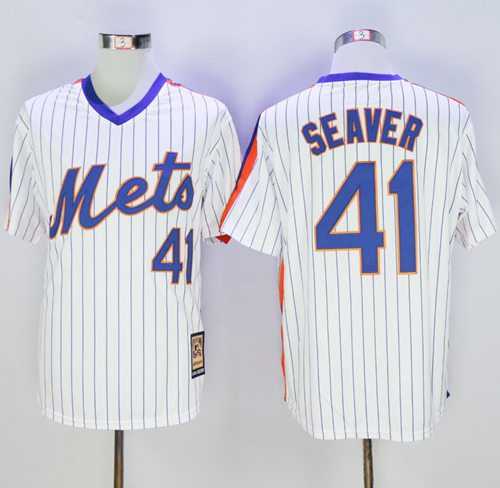 New York Mets #41 Tom Seaver White(Blue Strip) Cooperstown Stitched Jersey,We sell and wholesale New York Mets #41 Tom Seaver White(Blue Strip) Cooperstown Stitched Jersey on line form chian!